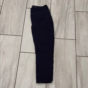 WHBM Women's Sleek Black Crop/Chino Pants with Straight Leg Design Size 8